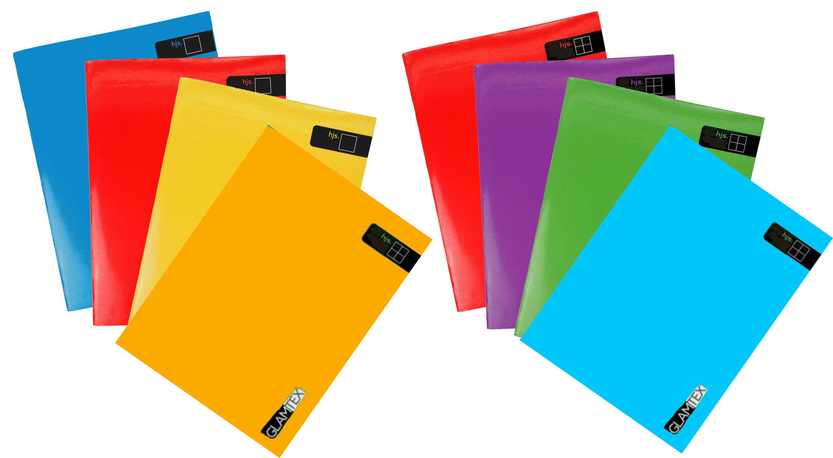 CUADERNO GLAMTEX COLLEGE 80H CAL. VERTICAL LISO COLORS 8U - 1