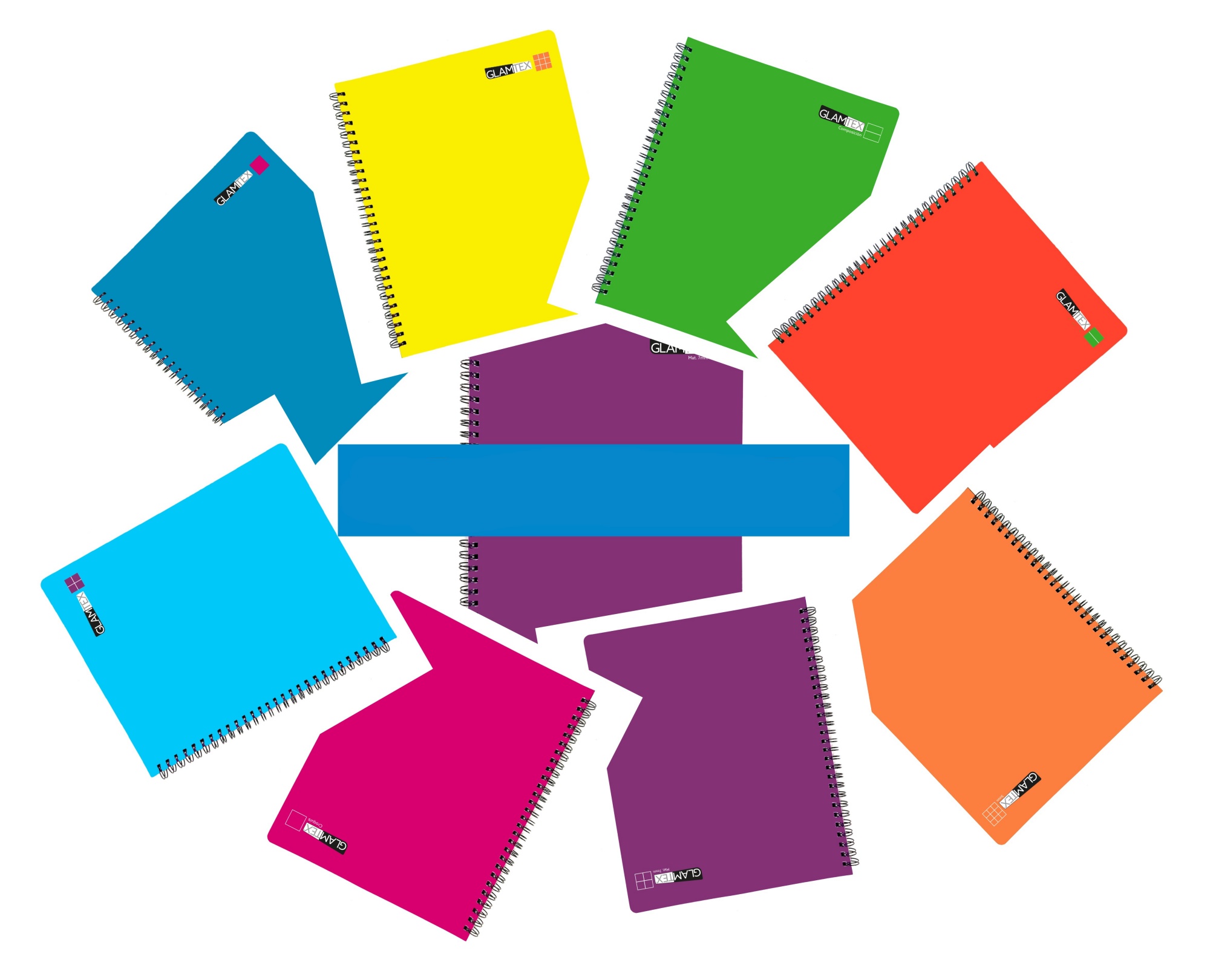 CUADERNO GLAMTEX UNIVERSITARIO 100H CROQUIS LISO COLORS 8U - 1