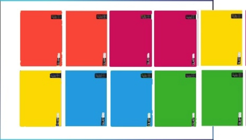 CUADERNO GLAMTEX COLLEGE 100H 7MM MATEMATICA LISO COLORS 10U - 1