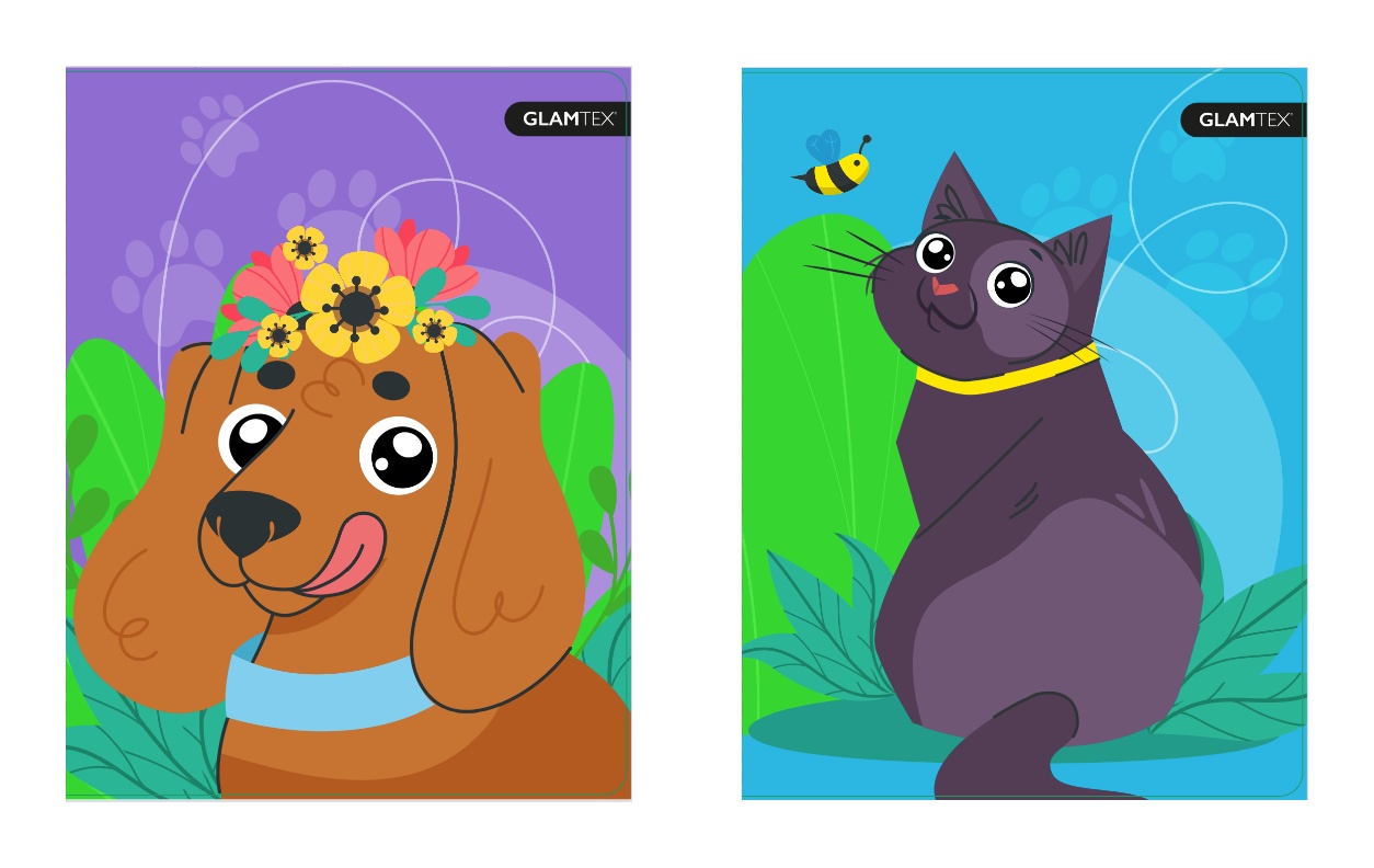 CUADERNO GLAMTEX UNIVESITARIO T.DURA 100H 7MM MASCOTAS 10UN - 5