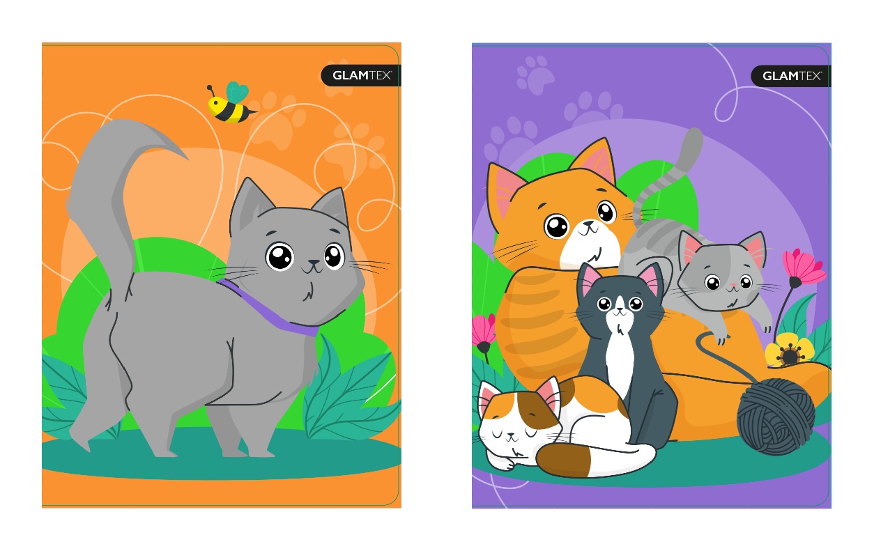 CUADERNO GLAMTEX UNIVESITARIO T.DURA 100H 7MM MASCOTAS 10UN - 6