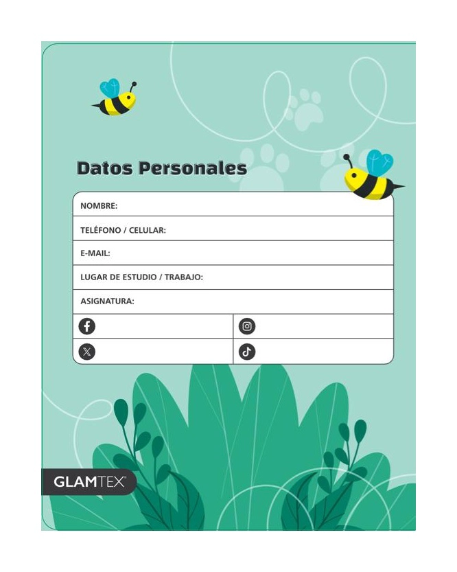 CUADERNO GLAMTEX UNIVESITARIO T.DURA 100H 7MM MASCOTAS 10UN - 8