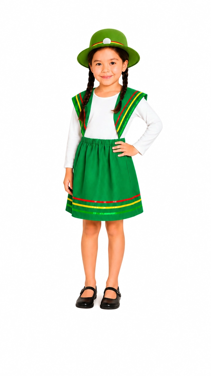 TRAJE NIÑA NORTINA VERDE GLAM PACK C/SOMBRERO - 1