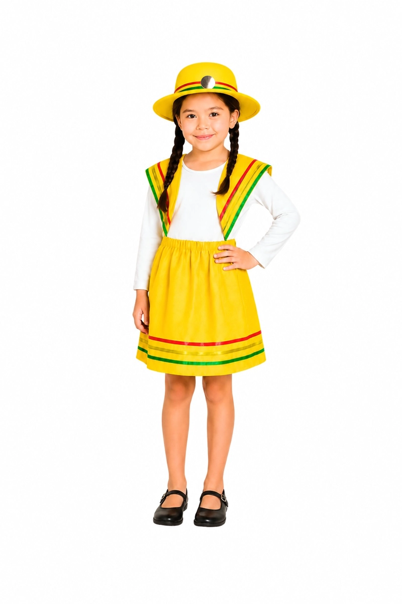 TRAJE NIÑA NORTINA AMARILLO GLAM PACK C/SOMBRERO - 1