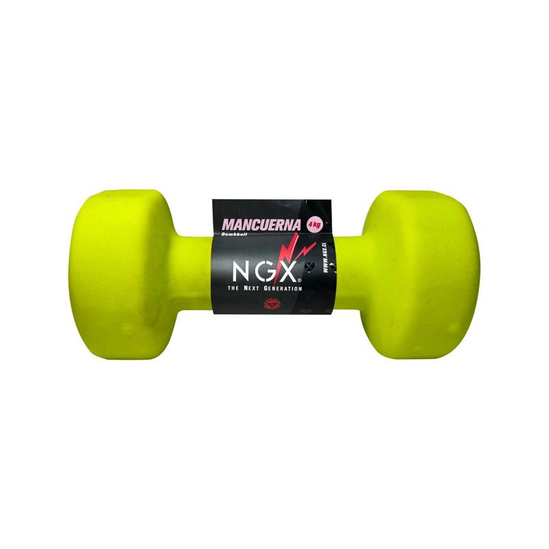 MANCUERNA PESA NEOPRENO NGX 4 KG FITNESS - VERDE LIMA - 1