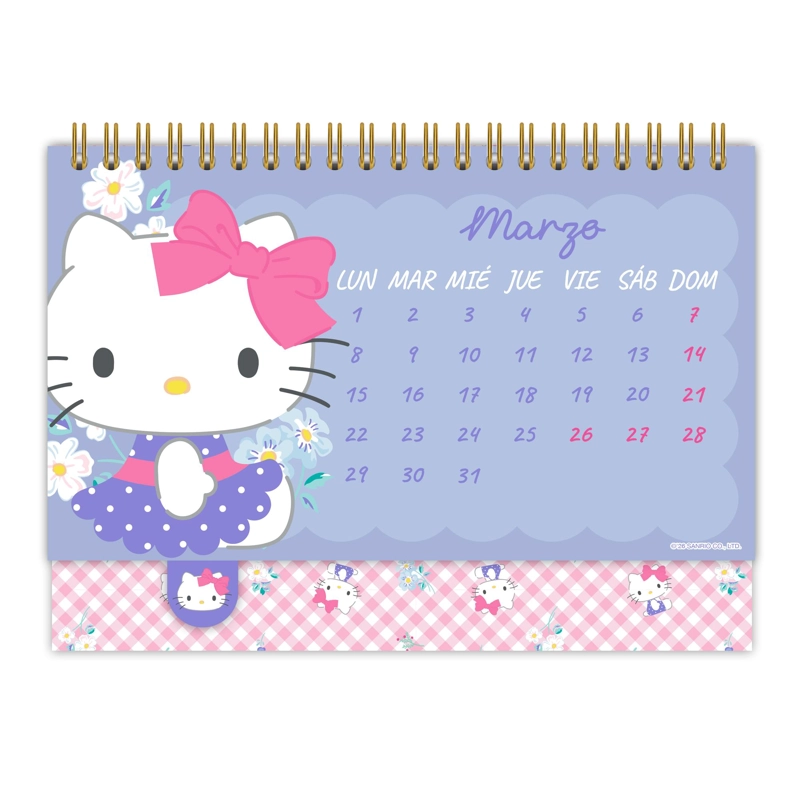 CALENDARIO ASCOTT HELLO KITTY FLORAL CELESTE 2027 21X12 CM - 2