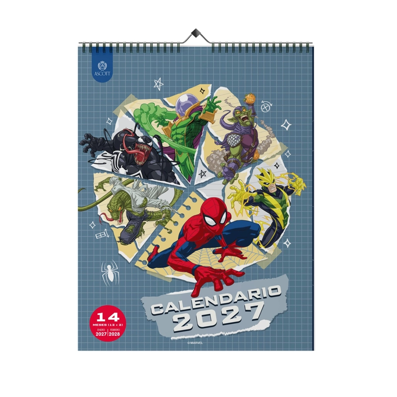 CALENDARIO PARED ASCOTT SPIDERMAN VILLAINS 2027 30X40 CM - 1