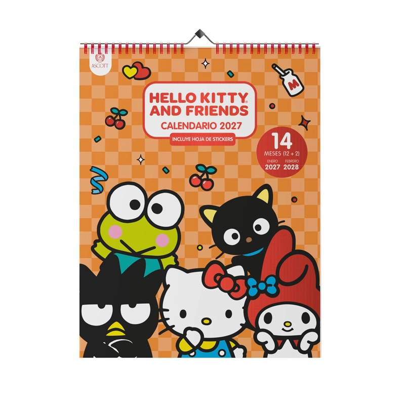 CALENDARIO PARED ASCOTT HELLO KITTY FRIENDS THE GANG 2027 - 1