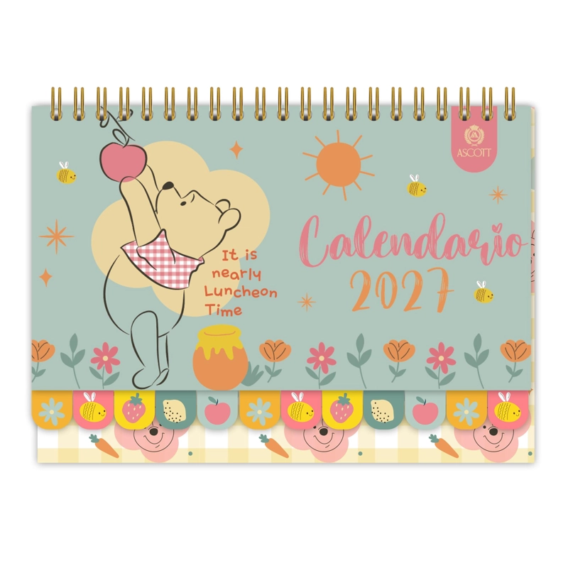 CALENDARIO ASCOTT WINNIE POOH FLORAL ROSA 2027 21X12 CM - 1