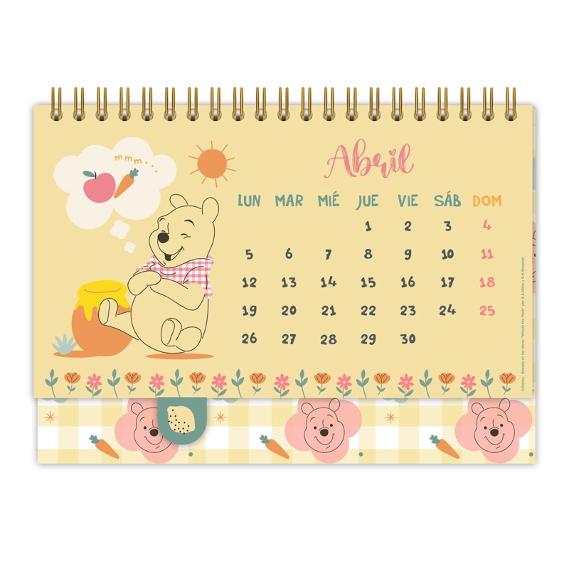 CALENDARIO ASCOTT WINNIE POOH FLORAL VERDE 2027 21X12 CM - 2
