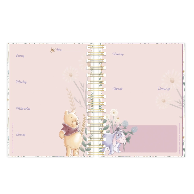 PLANNER ASCOTT WINNIE POOH FLORAL ROSA 2027 17,8X23,5 CM - 2