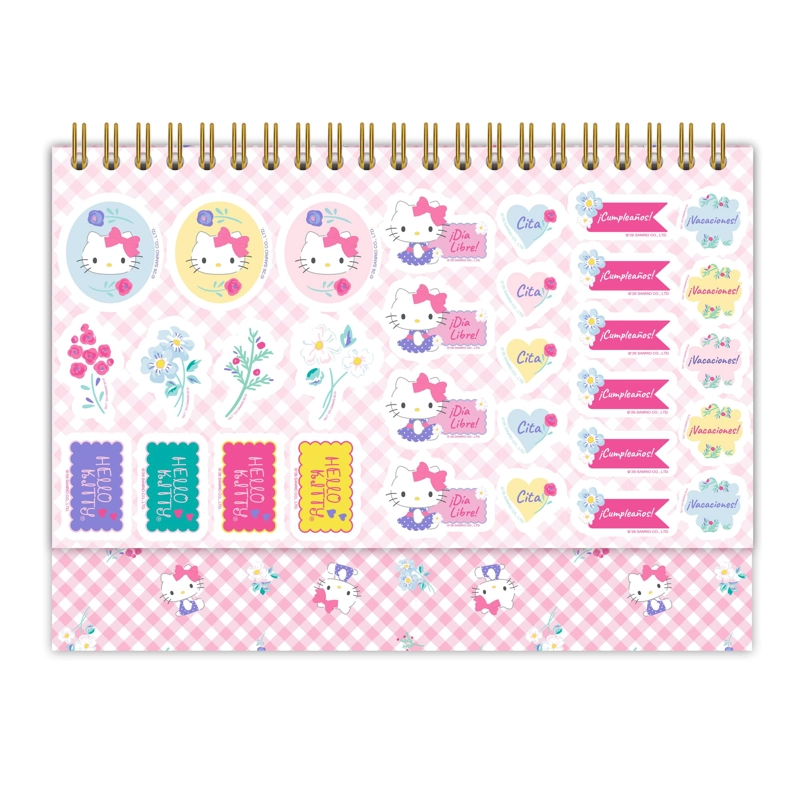 CALENDARIO ASCOTT HELLO KITTY FLORAL ROSA 2027 21X12 CM - 3