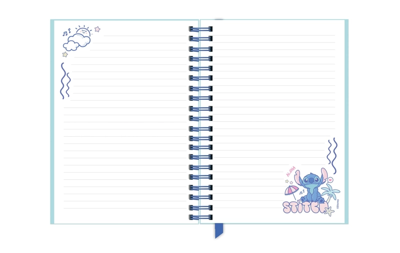 LIBRETA ASCOTT STITCH 60 HOJAS AZUL 16X21 CM CON LAPIZ - 2