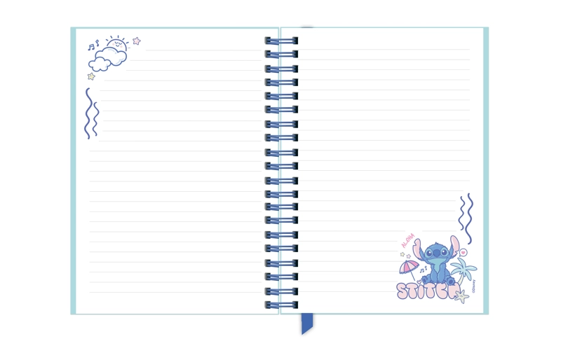 LIBRETA ASCOTT STITCH 60 HOJAS COLORS 16X21 CM CON LAPIZ - 2