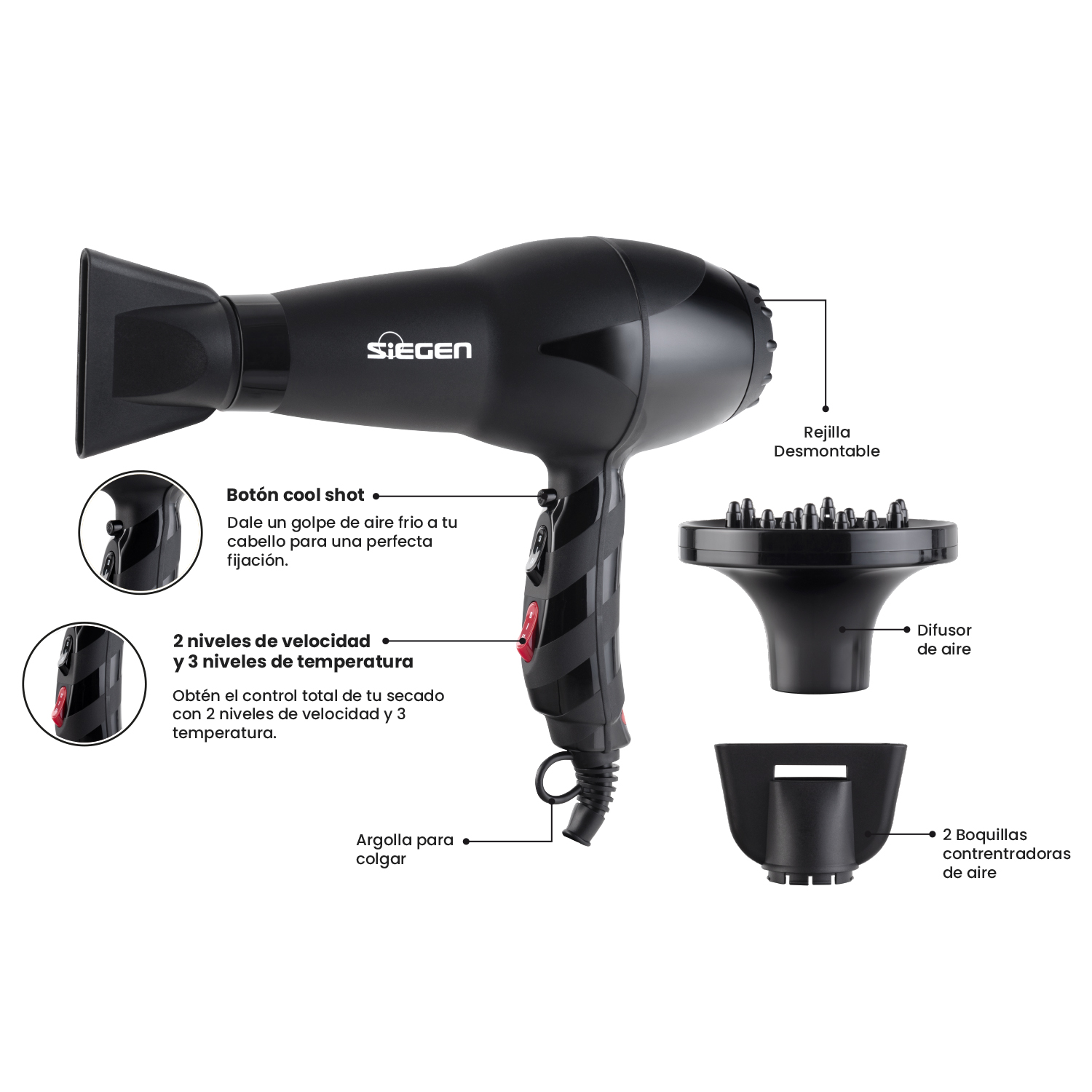 SECADOR DE PELO SIEGEN SG-3110 - 2
