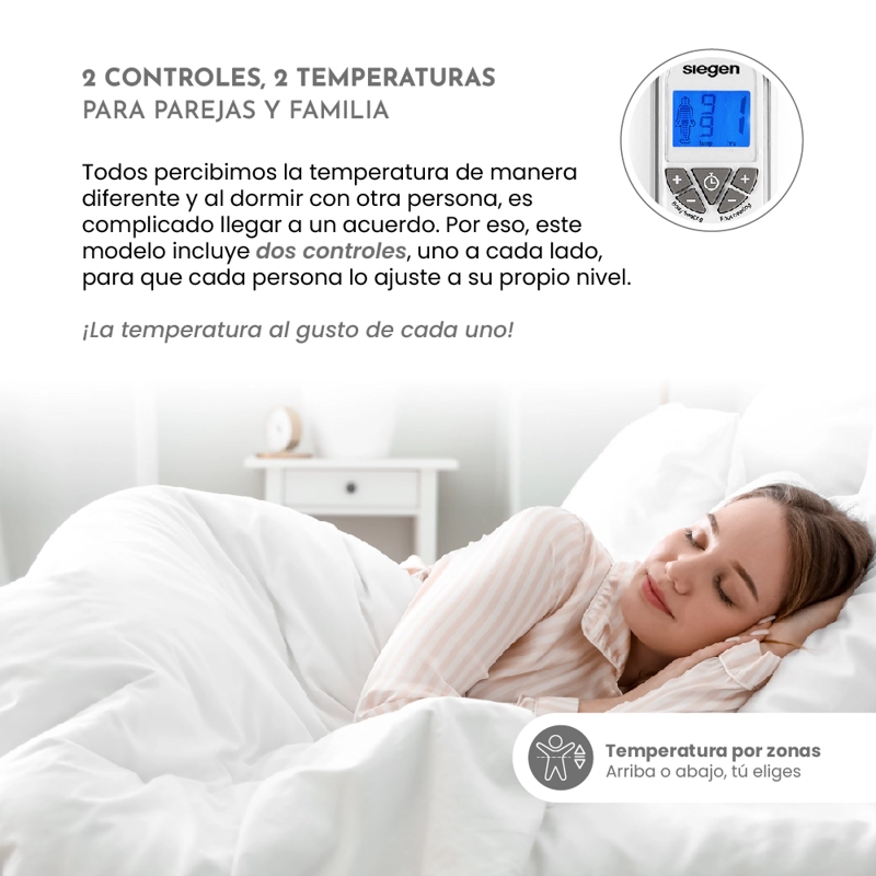 CALIENTA CAMA SIEGEN SG-5351 2 PLAZAS (150 X 140 CMS) - 4