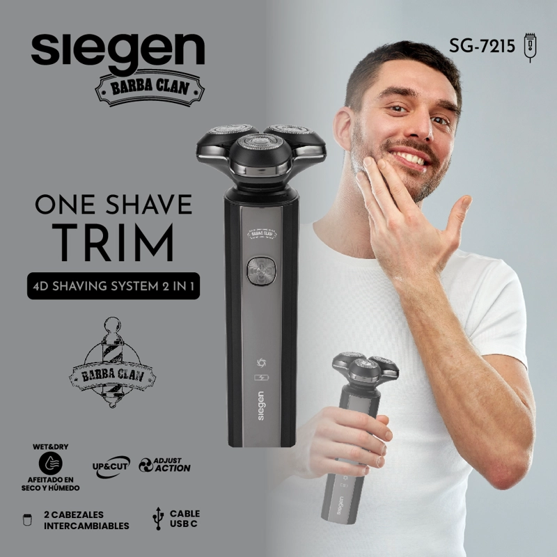 AFEITADORA TRIMMER SG-7215 2 EN 1 USO HUMEDO/SECO - 3