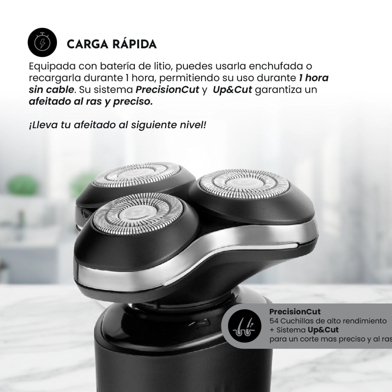 AFEITADORA SG-7205 USO HUMEDO/SECO 4D Y CARGA RAPIDA - 6