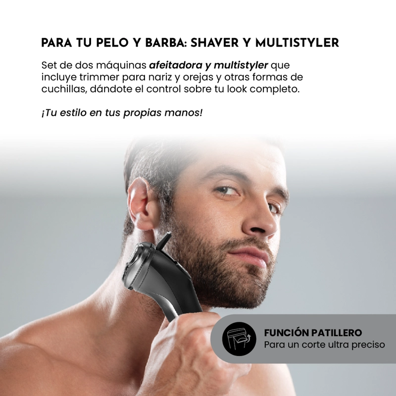 SET CORTAPELOS Y AFEITADORA SG-8440C01 4 EN 1+BASE CARGADORA - 4