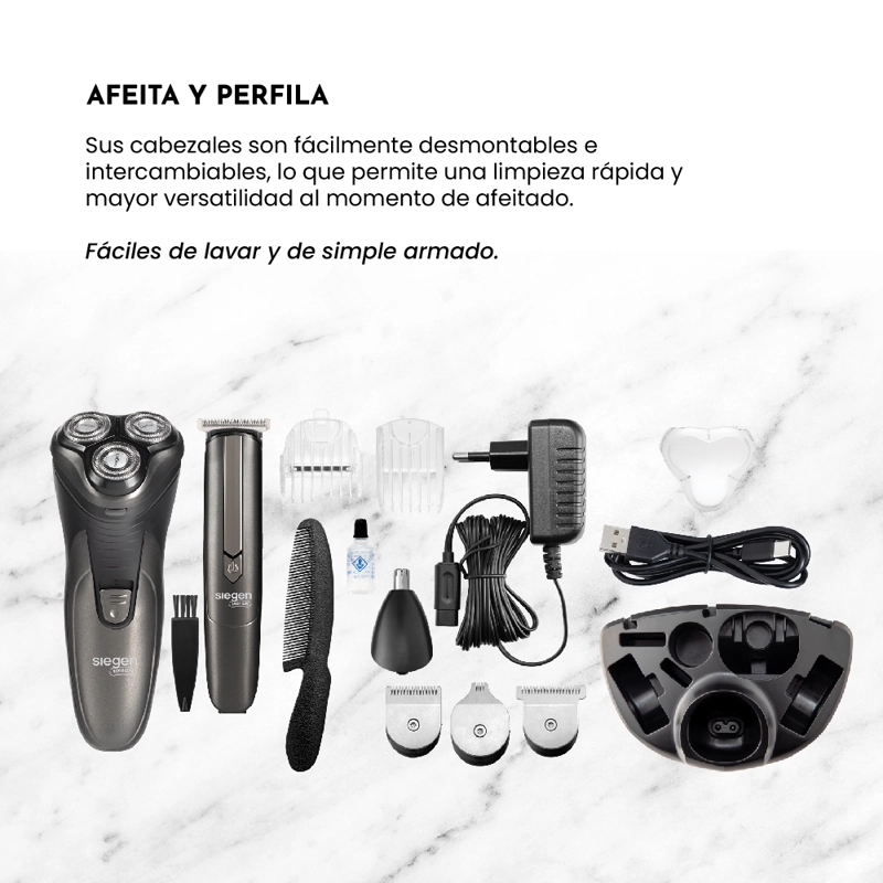 SET CORTAPELOS Y AFEITADORA SG-8440C01 4 EN 1+BASE CARGADORA - 5