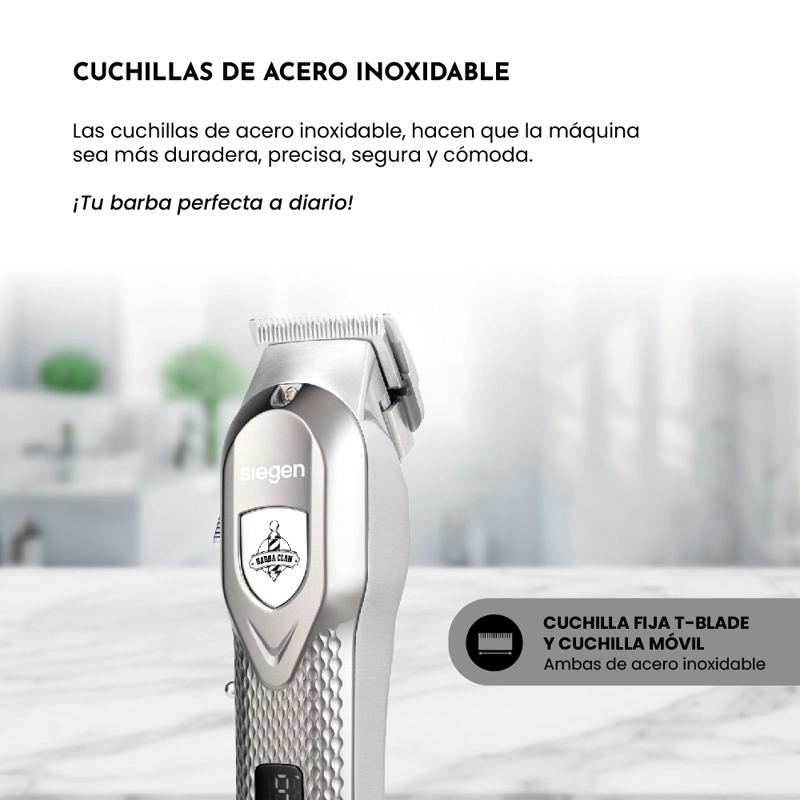 CORTAPELOS CLIPPER SG-8700 REBAJADOR BARBA CARGA RAPIDA+BASE - 7