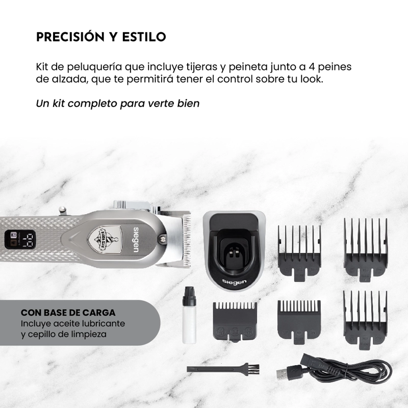 CORTAPELOS CLIPPER SG-8700 REBAJADOR BARBA CARGA RAPIDA+BASE - 8