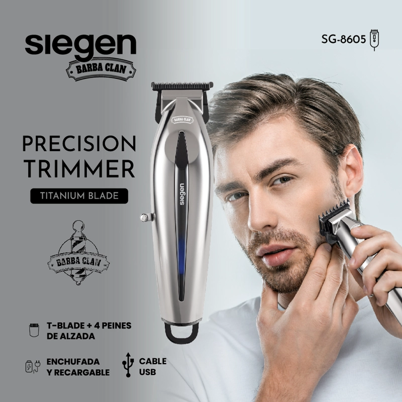CORTAPELOS TRIMMER SG-8605 CON CARGA RAPIDA Y RECARGABLE - 4