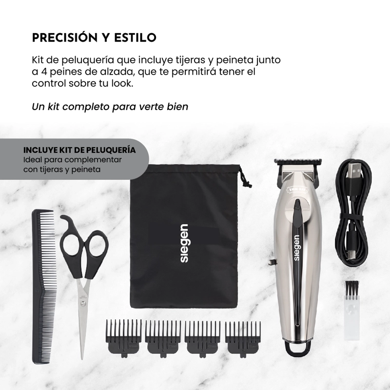 CORTAPELOS TRIMMER SG-8605 CON CARGA RAPIDA Y RECARGABLE - 6