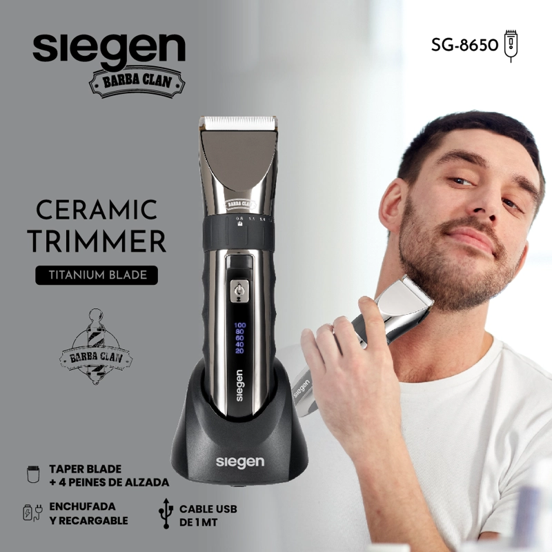 CORTAPELOS TRIMMER SG-8650, BASE CARGADORA Y CARGA RAPIDA - 4