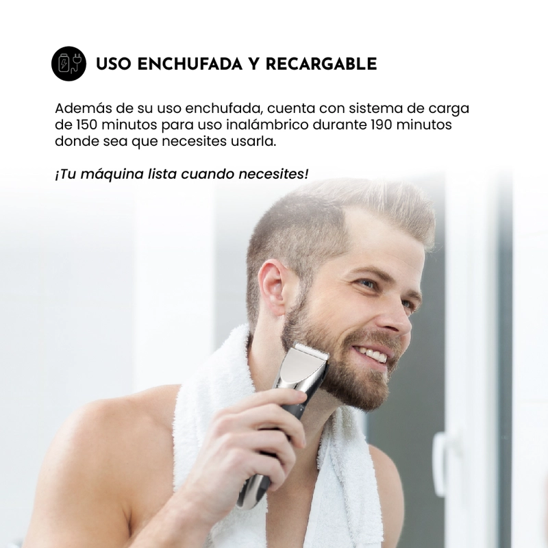 CORTAPELOS TRIMMER SG-8650, BASE CARGADORA Y CARGA RAPIDA - 7