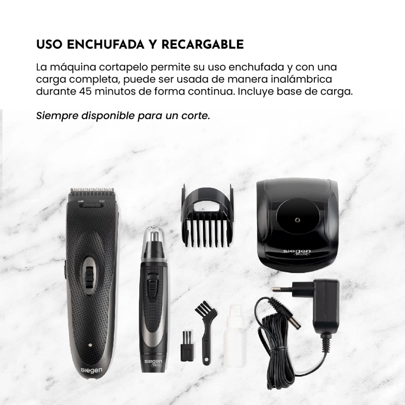 CORTAPELOS TRIMMER SG-8410C01 ENCHUFADA Y RECARGABLE - 6
