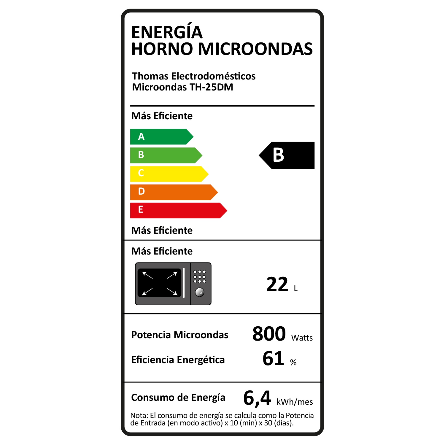 MICROONDAS THOMAS TH-25DM DIGITAL 25 LITROS - 3