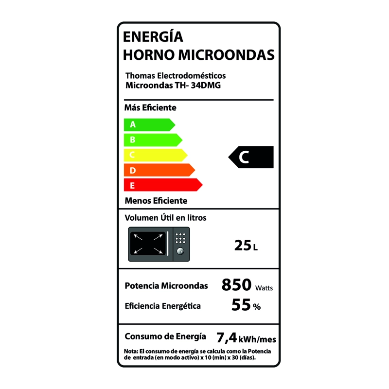 MICROONDAS THOMAS TH-34DMG DIGITAL + GRILL 34 LITROS - 10