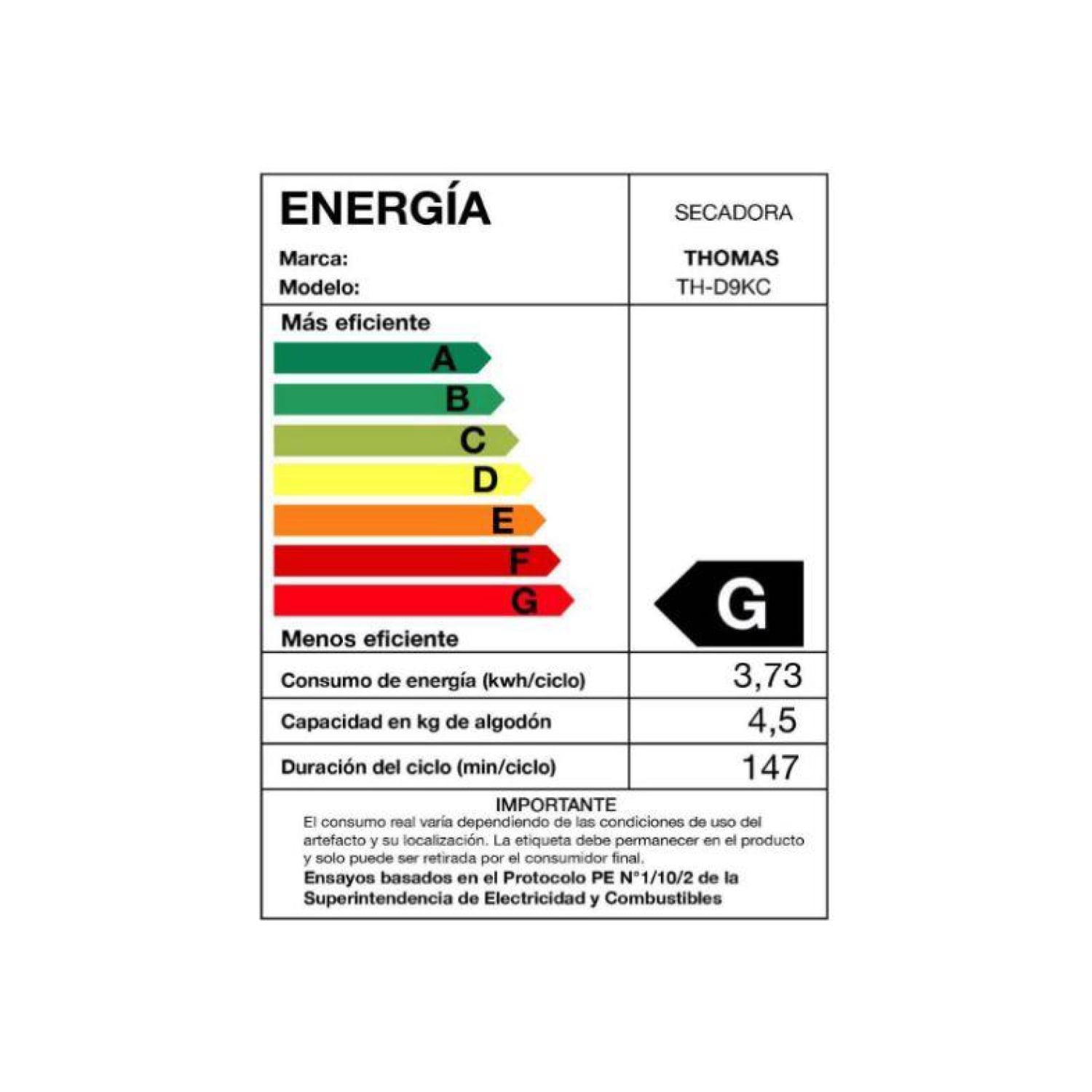 SECADORA ELE CTRICA 9 KG POR CONDENSACION - 3