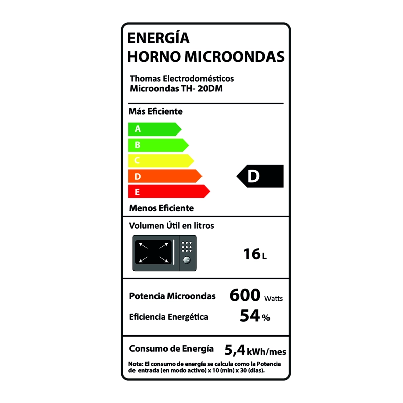 MICROONDAS THOMAS TH-20DM DIGITAL 20 LITROS - 6
