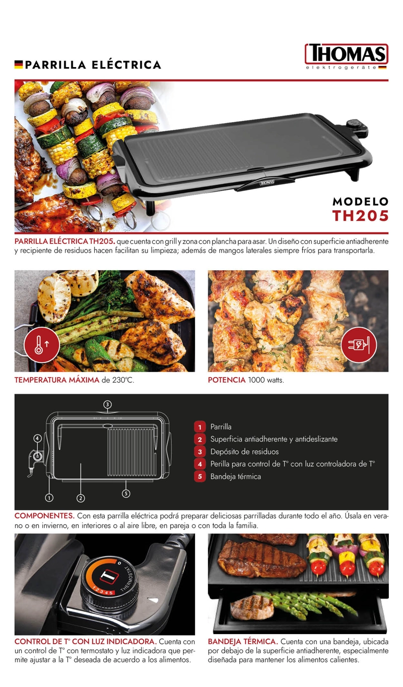 PARRILLA ELE CTRICA THOMAS TH-205 2000W - 9