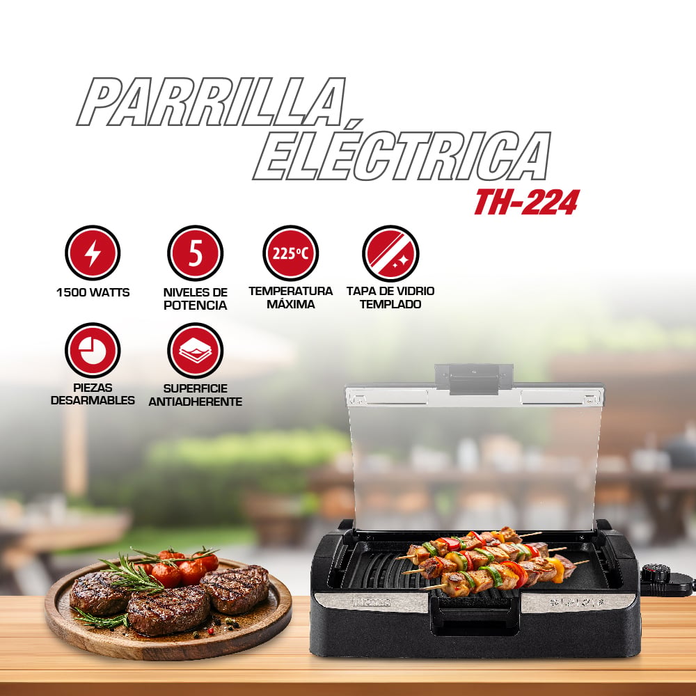 PARRILLA THOMAS ELÉCTRICA TH-224 1650W - 3
