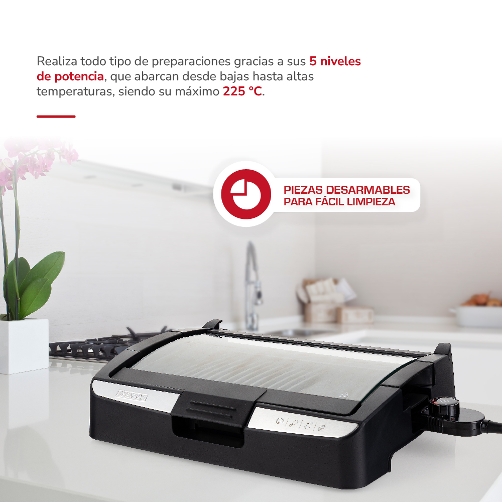 PARRILLA THOMAS ELÉCTRICA TH-224 1650W - 4
