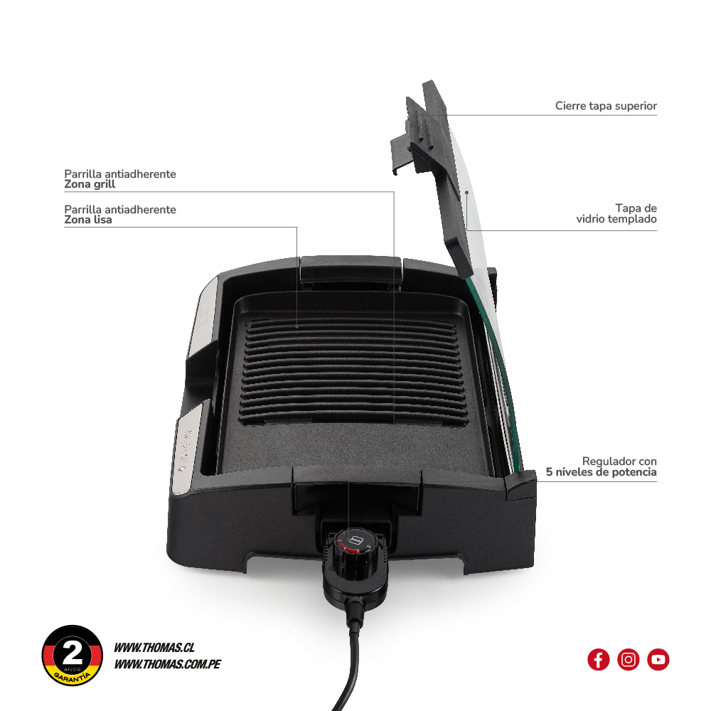 PARRILLA THOMAS ELÉCTRICA TH-224 1650W - 7