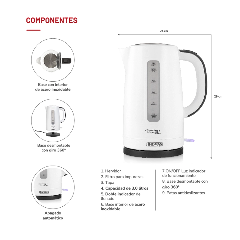 HERVIDOR FAMILY & FRIENDS TH-4351 DE 3,0 LTS - 5