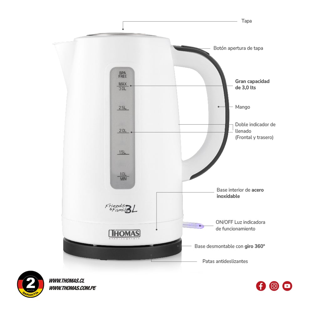 HERVIDOR FAMILY & FRIENDS TH-4351 DE 3,0 LTS - 7
