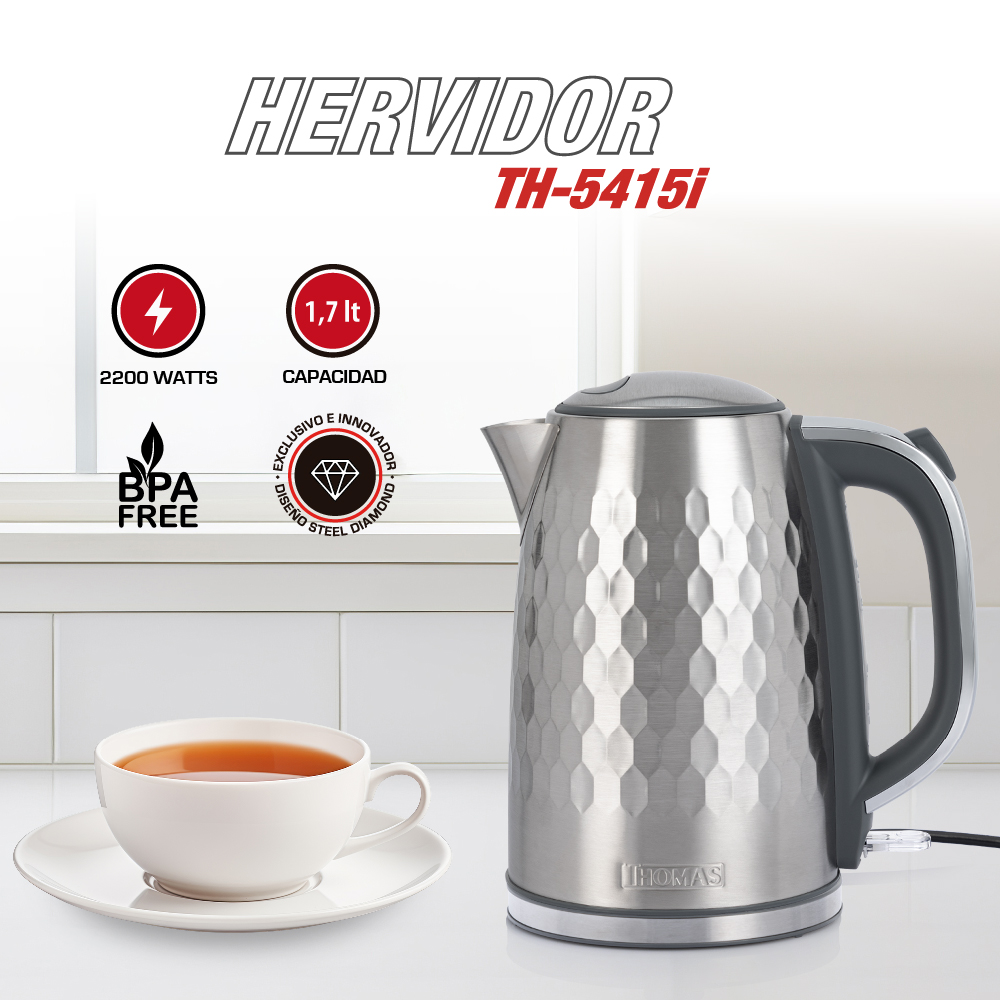 HERVIDOR THOMAS 1.7LTS STEEL DIAMOND TH-5415I - 3