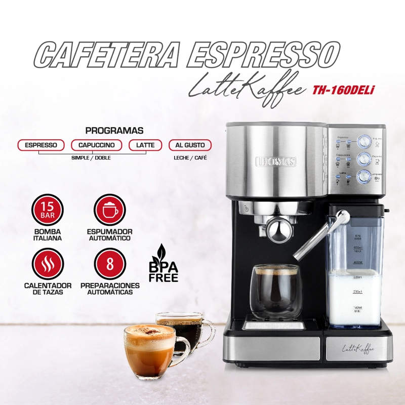 CAFETERA THOMAS EXPRESSO LATEKAFFEE TH-160DELI SÚPER AUTOMÁTICA - 2