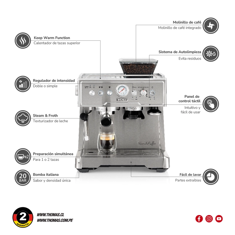 CAFETERA AUTOMATICA BARISTAKAFFEE TH-170EMI - 6