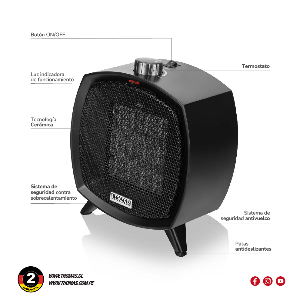 TERMOVENTILADOR CERAMICO THOMAS TH-CH35 - 7