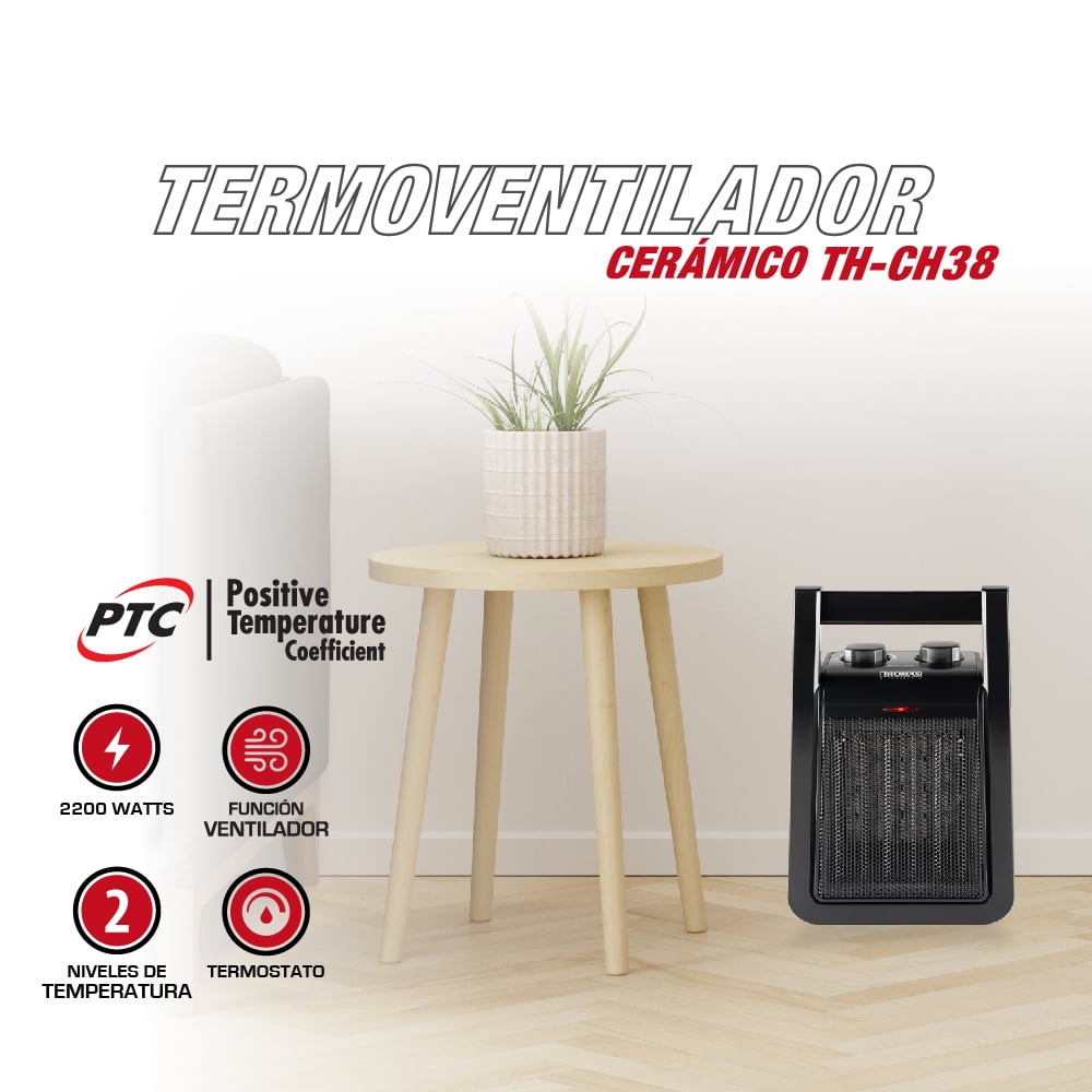 TERMOVENTILADOR CERAMICO THOMAS TH-CH38 - 3