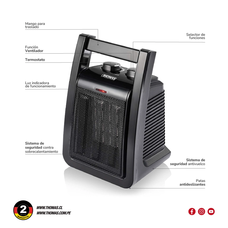 TERMOVENTILADOR CERAMICO THOMAS TH-CH38 - 6