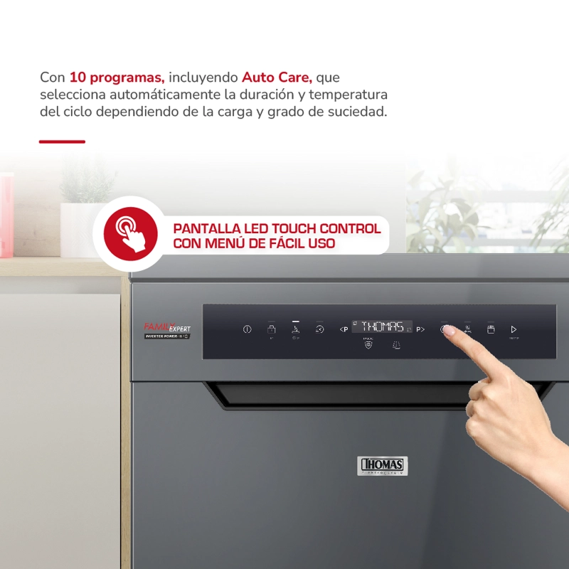 LAVAVAJILLAS 16 CUBIERTOS INOX DARK TH-DW16CA - 6