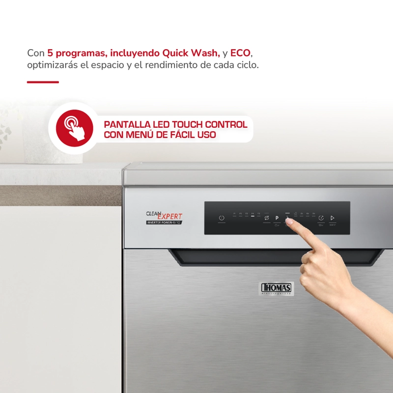 LAVAVAJILLAS 13 CUBIERTOS INOX SILVER TH-DW13CI - 6
