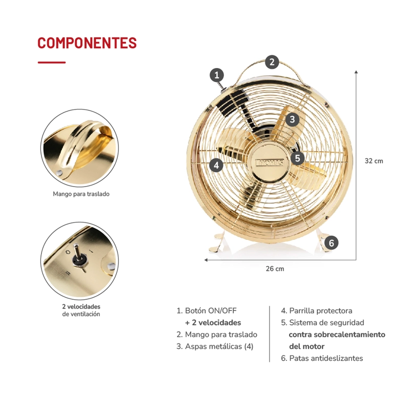 VENTILADOR DE MESA TH-08DM - 6
